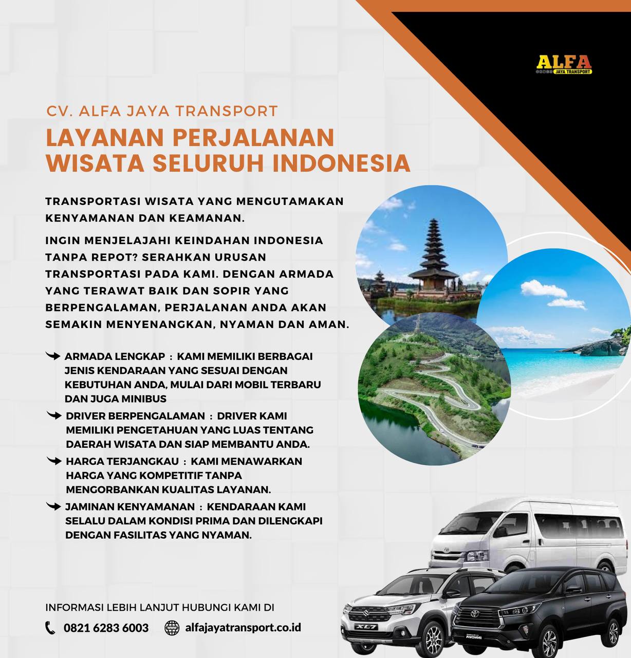 layanan perjalanan wisata alfa jaya transport